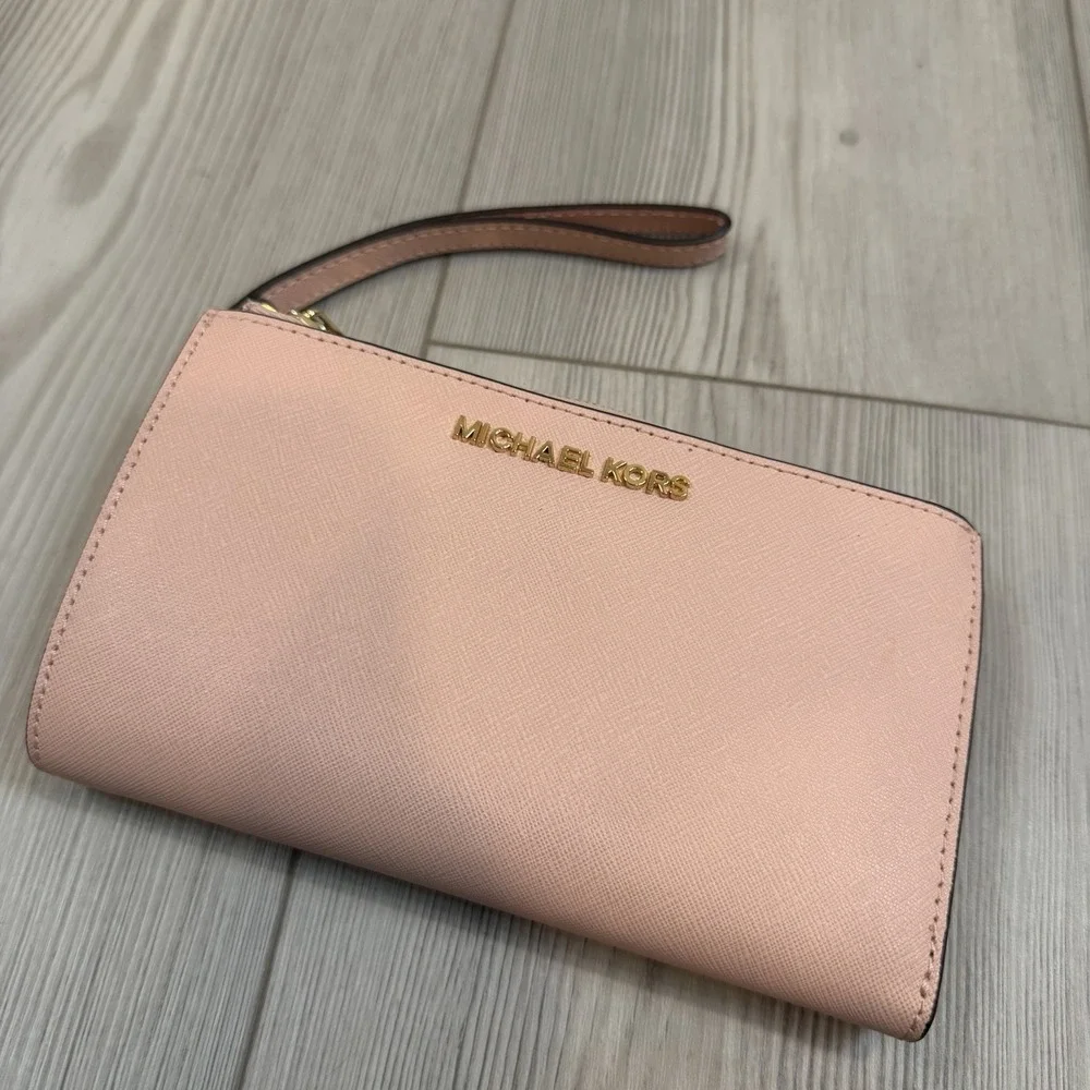 Michael Kors Ciara Zip Tote Bag Pink‎ Saffiano Leather Shoulder Bag & Wallet